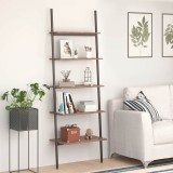 vidaXL Raft &icirc;nclinat cu 5 niveluri maro &icirc;nchis / negru 64x34x185,5 cm