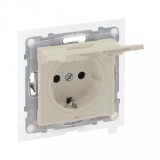 Priza schuko simpla cu capac 2P+T IP44 Legrand Suno ivoar 721223