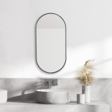 Oglinda de perete, en.casa, PXIT-0227 Picciano, 30 x 60 cm, aluminium, negru mat HausGarden Leisure, [en.casa]