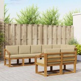 vidaXL Set de canapele de exterior cu pernă 8 pcs Natural și Bej 3366586