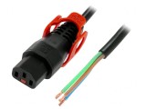 Cablu Alimentare IEC C13 Mamă cu Blocare 3m Negru