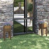 Cumpara ieftin Jardiniere grădină 2 buc. maro miere 31x31x70 cm lemn masiv pin