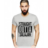 Tricou barbati gri cu text negru - Straight Outta Salajan - M