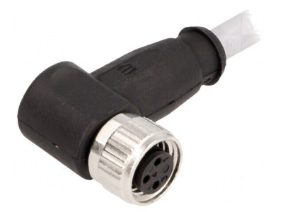 Conector M8 mamă 3 pini unghi 90&amp;deg; cu cablu 1m PVC foto