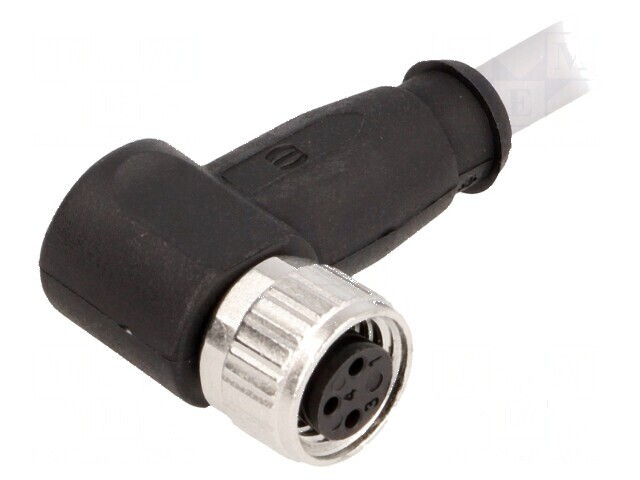 Conector M8 mamă 3 pini unghi 90&deg; cu cablu 1m PVC