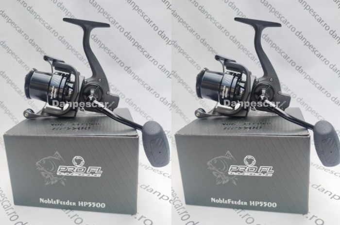 SET 2 Mulinete Feeder si Crap PRO FL NOBLE HP5500 cu tambur Long Cast