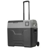 HOMCOM Frigider Auto de 50L cu Panou Touch, M&acirc;ner și 2 Roți, 58.6x37.8x54.5 cm, Gri | Aosom Romania