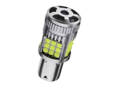 Bec LED Marsarier PY21W / BAU15S / 1156, DRL Lumini de Zi, 30W, 2800LM, 6000K Alb Rece, 36 SMD 3030, Ventilator Integrat, Canbus Integrat, fara eroare foto