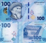 Bancnota Kyrgyzstan 100 Som 2023 UNC, Asia, Numismatica - Colectie