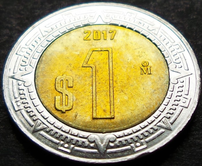 Moneda bimetal 1 NUEVO PESO - MEXIC, anul 2017 *cod 519 = A.UNC