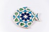 Platou Ceramică Pește Turcoaz 21x19cm Tradizan - Platou Servire Mezeluri, Br&acirc;nzeturi, Decorativ, Protectie Termica