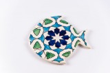 Cumpara ieftin Platou tip pește din ceramică | albastru turcoaz
