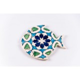 Platou tip pește din ceramică | albastru turcoaz