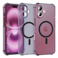 Husa iPhone 16 Plus Asteroid GSM Shockproof Clear Silicone MagSafe, fumuriu