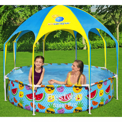 Bestway Piscina supraterana copii Steel Pro, protectie UV, 244x51 cm GartenMobel Dekor foto