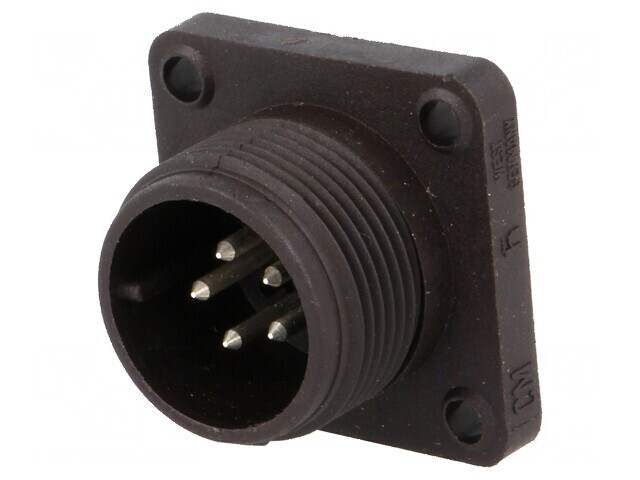 Conector circular soclu CM IP67 5 PIN argintat tată