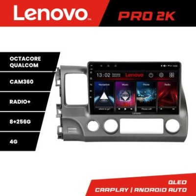 Navigatie Honda Civic Sedan Lenovo Kit-044 8 core QLED 2K 8+256 360 Android Waze USB Navigatie Internet Youtube Radio CarStore Technology foto
