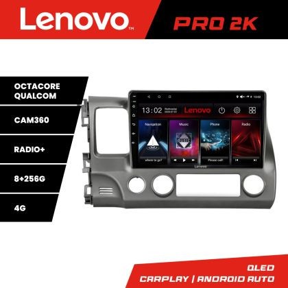 Navigatie Honda Civic Sedan Lenovo Kit-044 8 core QLED 2K 8+256 360 Android Waze USB Navigatie Internet Youtube Radio CarStore Technology