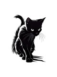Cumpara ieftin Sticker decorativ Pisica, Negru, 74 cm, 6137ST, Oem