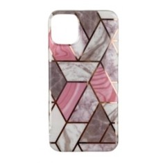 Husa protectie Flippy compatibila cu Samsung Galaxy A32 5G Soft IMD TPU Marble Geometric Alb foto