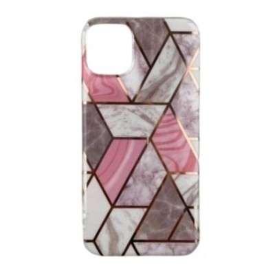 Husa protectie pentru samsung a11 soft imd tpu marble geometric alb foto