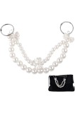 Șirag de pungi Mikovivi Pearl Charm, lanț elegant de 35 cm cu perle imitație pentru geantă