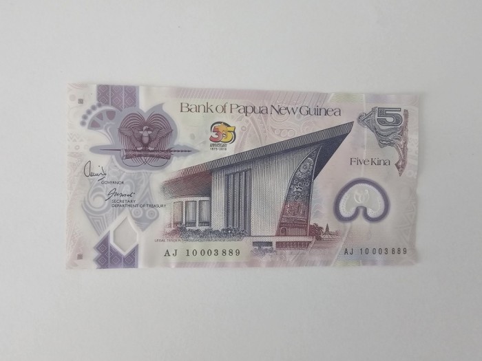 Papua Noua Guinee 5 Kina 2010 Noua,Polimer