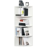 Homcom Dulap Colt cu 4 Rafturi, Design Compact, Alb, 39.5x39.5x120 cm | Aosom Romania