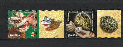 ROMANIA 2011-ARTA POP. TRADITIONALA, ROMANIA-HONG KONG, TABS 6, MNH - LP 1922 foto