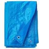 Prelata Protectie Impermeabila 5x6m, 80g/mp, UV, Grindina, Albastra, Multifunctionala, Inele Aluminiu, Margine Dublata, Polietilena