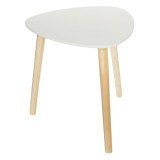 Masă Auxiliară, Model Triunghiular, Culoare Albă, Dimensiuni 38.5x38.5x39 cm, Material Lemn MDF, Oem