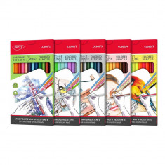 Set Creioane Colorate Daco, Artistic Me, 5 Cutii/Set, 12 Culori/Cutie, Mina 3 mm, Varf Moale, Set Creioane de Colorat, Set Culori, Creioane Colorate p