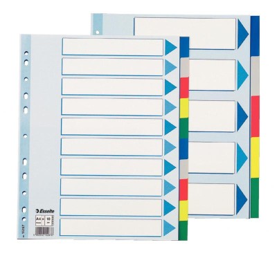 Separator index plastic Esselte A4 Maxi 10 culori foto