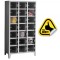 DULAP VESTIAR METALIC CU PICIOARE SI 21 COMPARTIMENTE USI PLEXI, 900x500x1800 mm (LxlxH), FIRST
