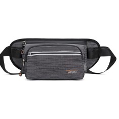 Borseta Tudequ, 35 x 15 cm, nylon, gri, negru