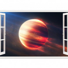 Sticker decorativ, fereastra 3D, Planeta, 85 cm, 1041STK