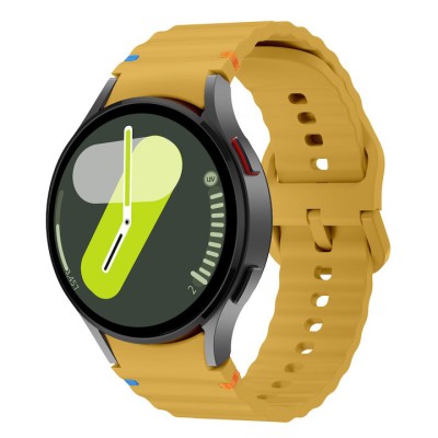 Curea din silicon 20 mm, THD, compatibila Samsung Galaxy Watch 7, Galaxy Watch 6, galben foto