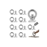 Piulițe cu inel M8 din oțel inoxidabil M8x20mm, pachet de 10 &ndash; argintiu