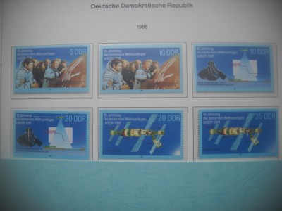 HOPCT TIMBRE MNH 1234 ZBOR COSMOS-RDG/URSS 10 ANI -6 VAL-1988-GERMANIA DDR/RDG foto