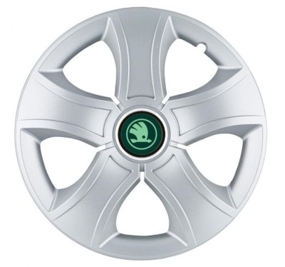 Set 4 Capace Roti Bis Gri R15, pentru Skoda Verde foto