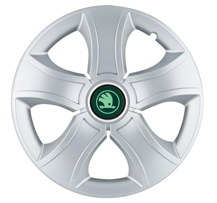Set 4 Capace Roti Bis Gri R15, pentru Skoda Verde
