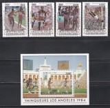 Centrafricana 1985 - Jocurile Olimpice - Los Angeles, Medaliați cu aur, PA, Serie + Colita, MNH