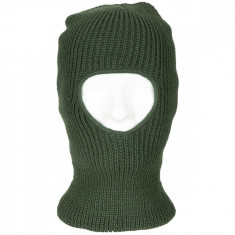 Cagula Acrylic, Groasa si Elastica, Adult Balaclava "1 gaura" Green MFH 10893B