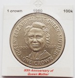 1889 Insula Man 1 crown 1980 Elizabeth II (Queen Mother) km 68, Europa