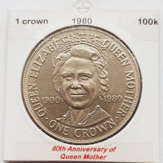 1889 Insula Man 1 crown 1980 Elizabeth II (Queen Mother) km 68