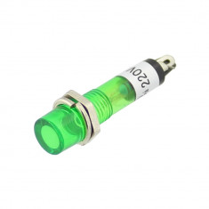 Indicator cu bec, alimentare 220V, 8x34mm, verde - 124801 foto