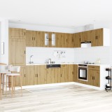 vidaXL Dulap baza chiuvetă cu ușă Porto 2 pcs Maro 80 x 46 x 84.5 cm