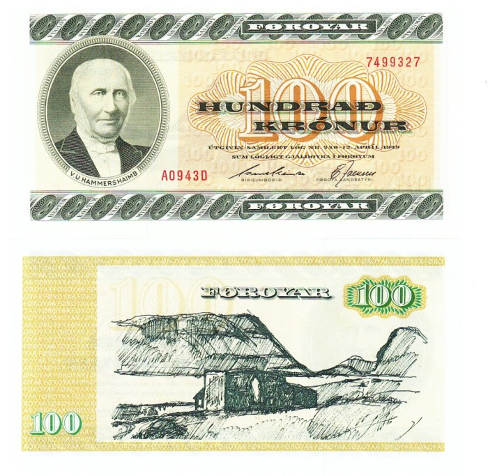 Insulele Faeroe 100 Kronur 1994 P-21f UNC