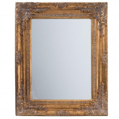 Oglinda Lovelle, rasina, auriu, dimensiuni 54 x 44 x 4 cm foto