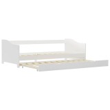 Cumpara ieftin Cadru pat canapea, extensibil, alb, 90 x 200 cm, lemn de pin